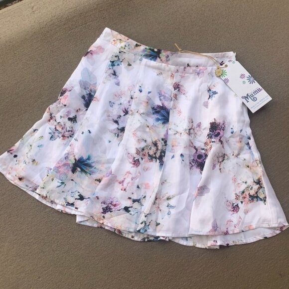NWT SHOW ME YOUR MUMU Floral Skater Stretch Skirt size M - Picture 4 of 4